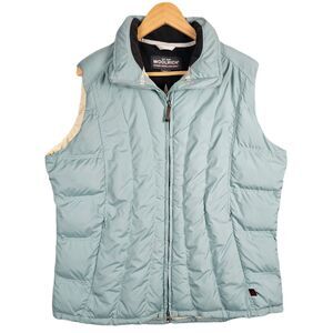 Woolrich Puffer Vest Womens XL Seafoam Green Bluegrass Quilted Insulated Pockets